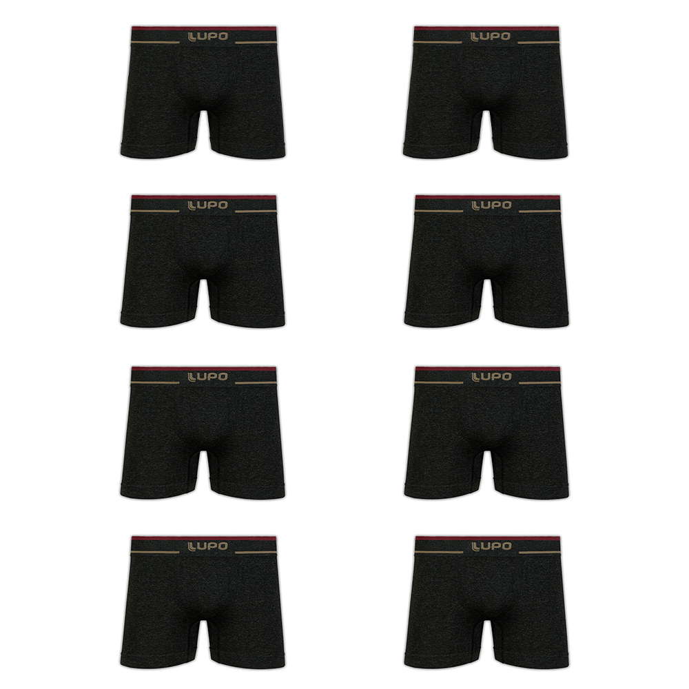 00733-004-9760 - Cueca Lupo Boxer Fio Texturizado a Ar Kit 8