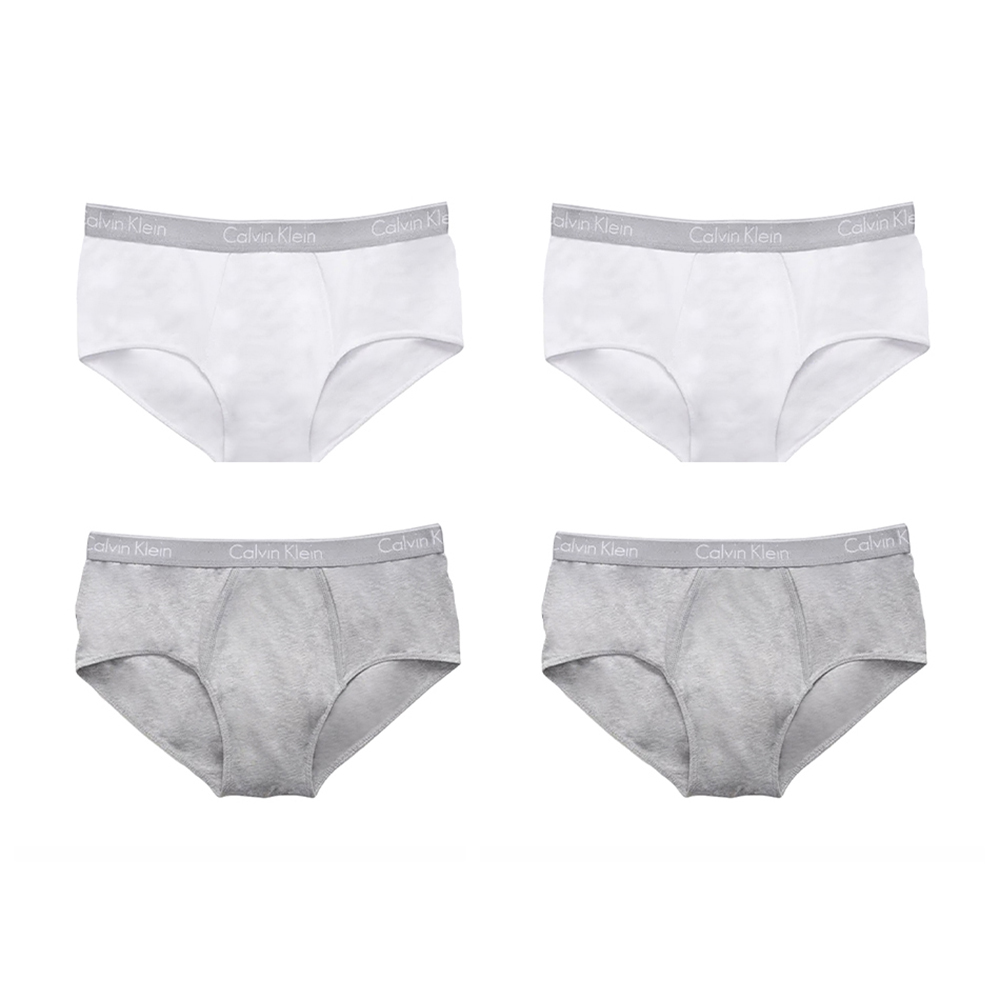 Kit Cueca Slip Underwear 4 Peças - Branco+Cinza