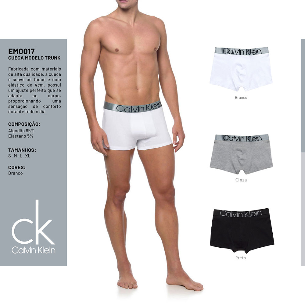 Cueca Calvin Klein Trunk Cotton EM0017 – Mais Estylo